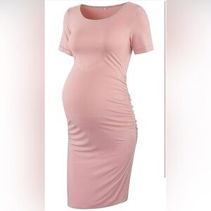 Elegant Pink Maternity Dress